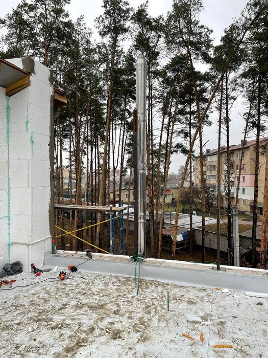 Монтаж установка гильзування гильзовка димоход димарі дымоход каміни