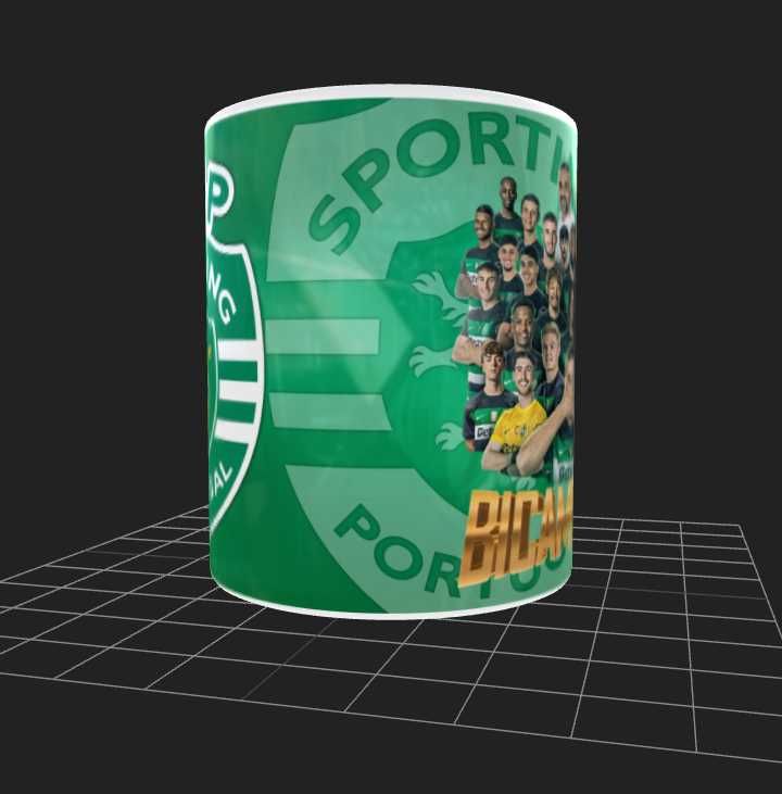 Canecas Estampadas Personalizadas Sporting Bicampeão e Dobradinha