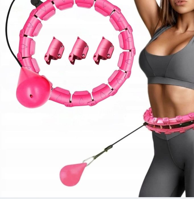 Hula Hop Z Obciążeniem Odchudzające Z Wypustkami 50cm Różowy Do Ćwicze