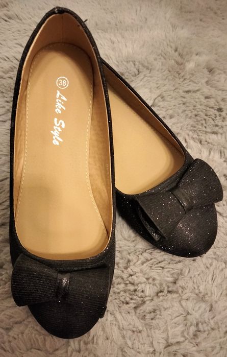 buty damskie Baleriny Balerinki 38 czarne nowe