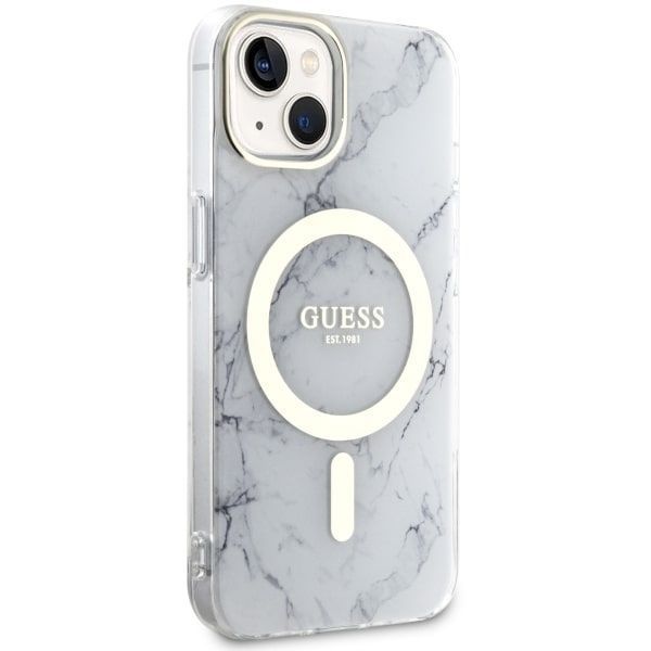 Etui Marble MagSafe do iPhone 14/15/13 6.1" - Elegancja Guess