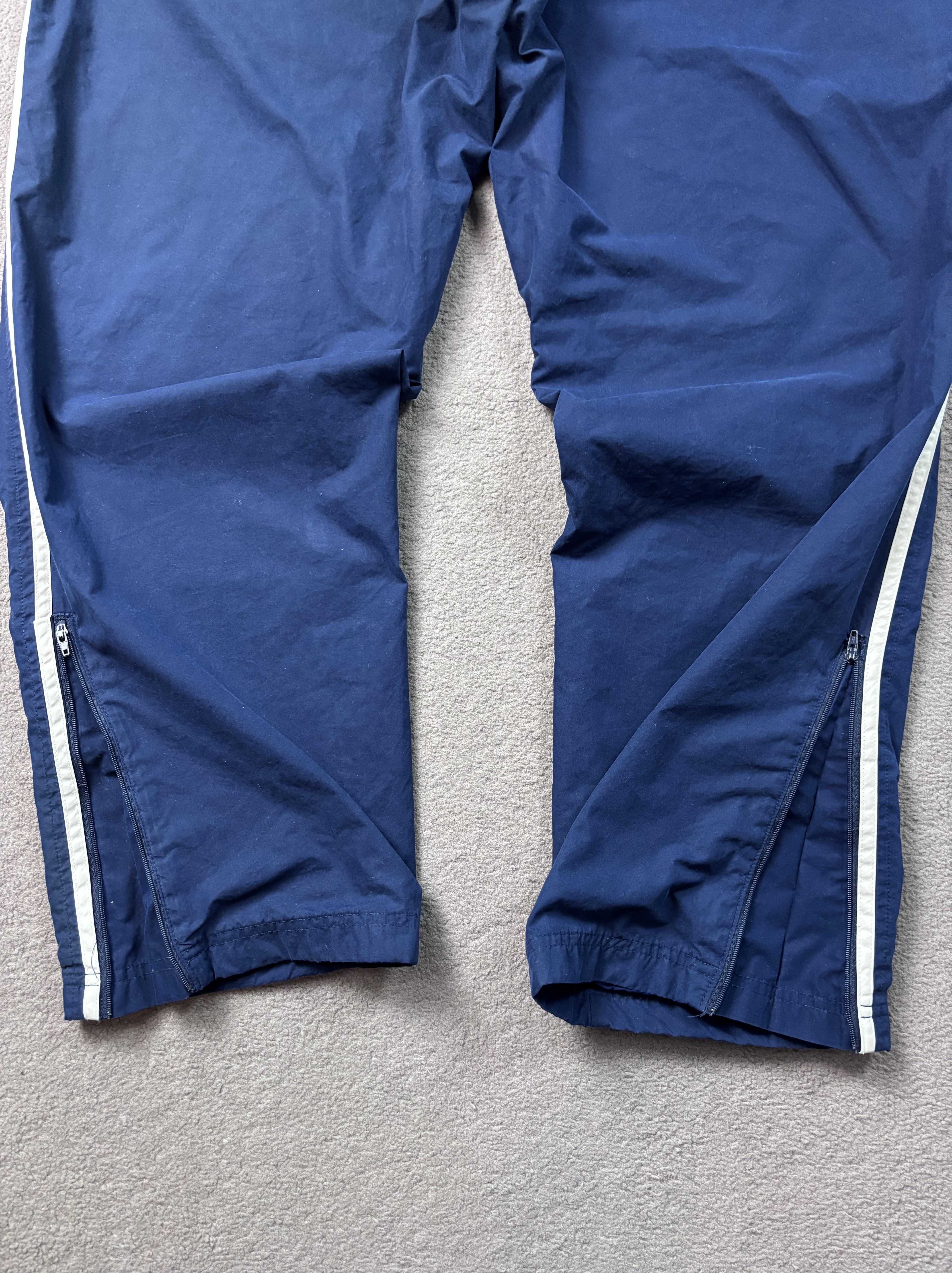 Spodnie Dresy Nike XL Granatowe Vintage Swoosh Szerokie