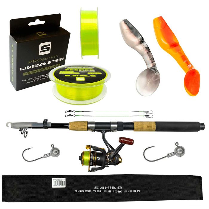 W pełni wyposażony zestaw wędkarski SAHIDO TRAVEL SPINNING SET