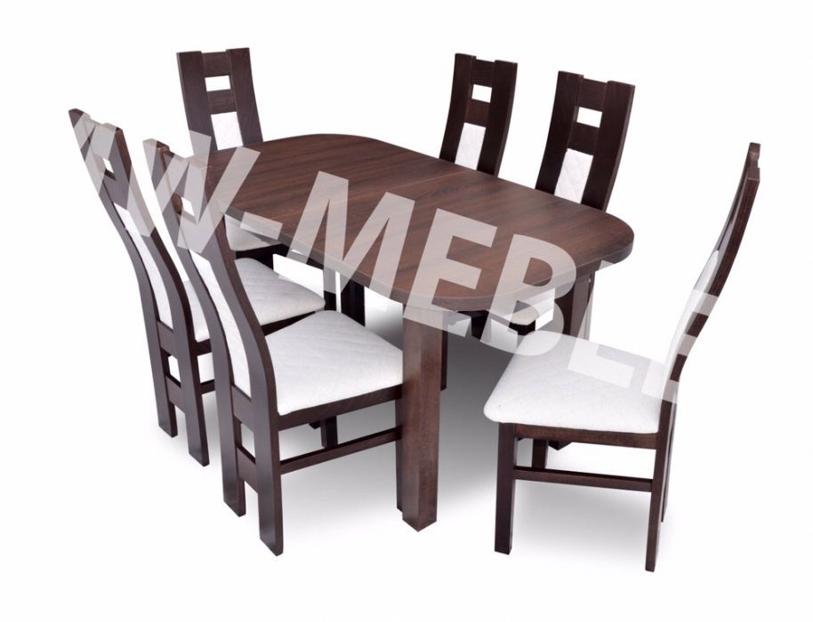TANIO! Stół rozkładany + 6 krzeseł do salonu/jadalni W PROMOCJI!!