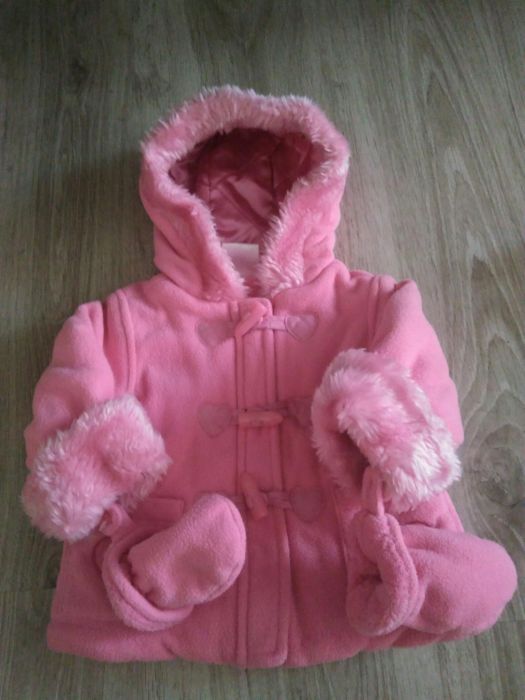 Kurtka zimowa płaszczyk na zime czapki rozm 62/68