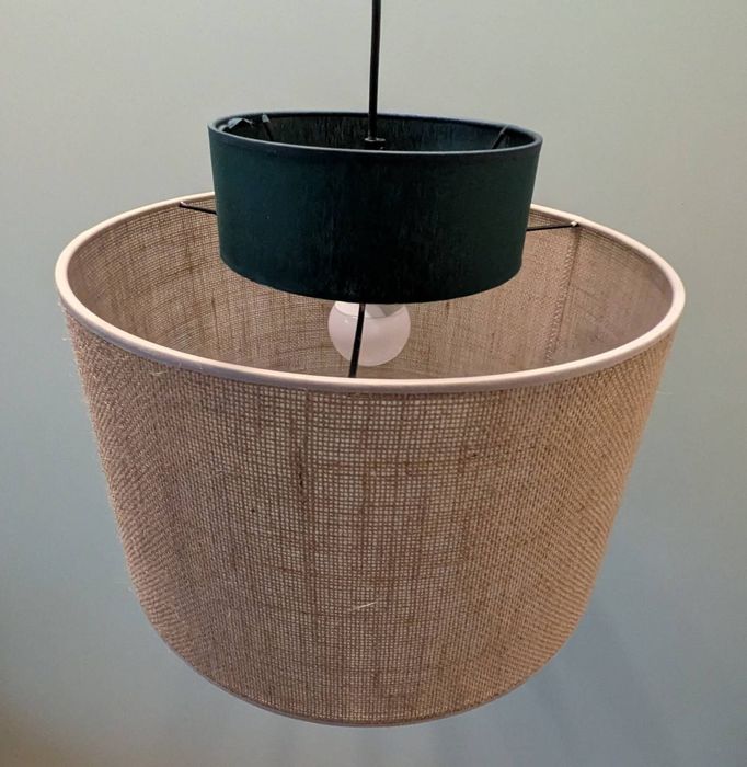 Lampa wisząca Duo juta zielona