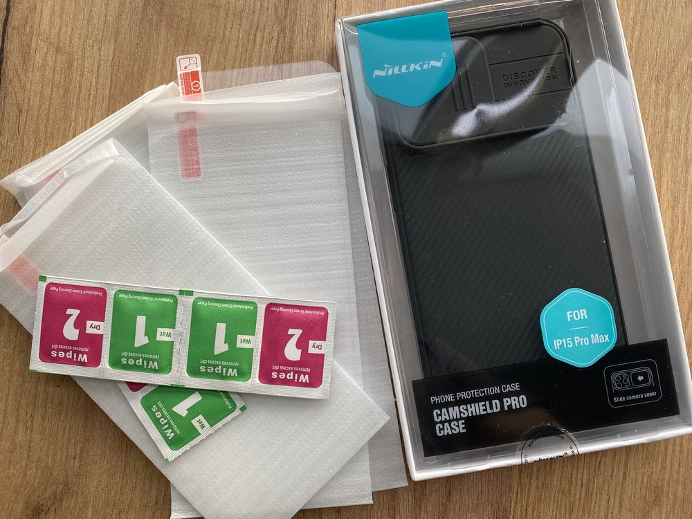 Чехол nillkin iPhone 15 Pro Max и защитные стёкла
