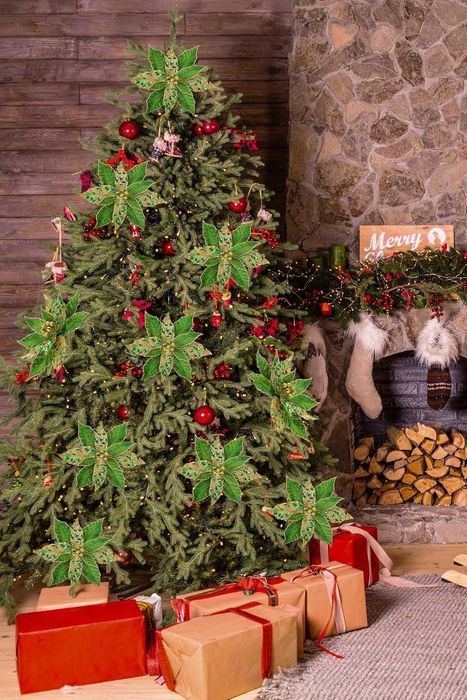 Oirse Zestaw Ozdobnych Kwiatów Zielone 4 sztuki 30 x 54 cm