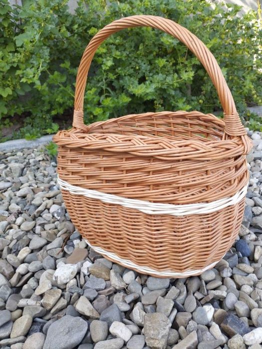 Kosz wiklinowy na zakupy grzyby koszyk prezentowy piknikowy