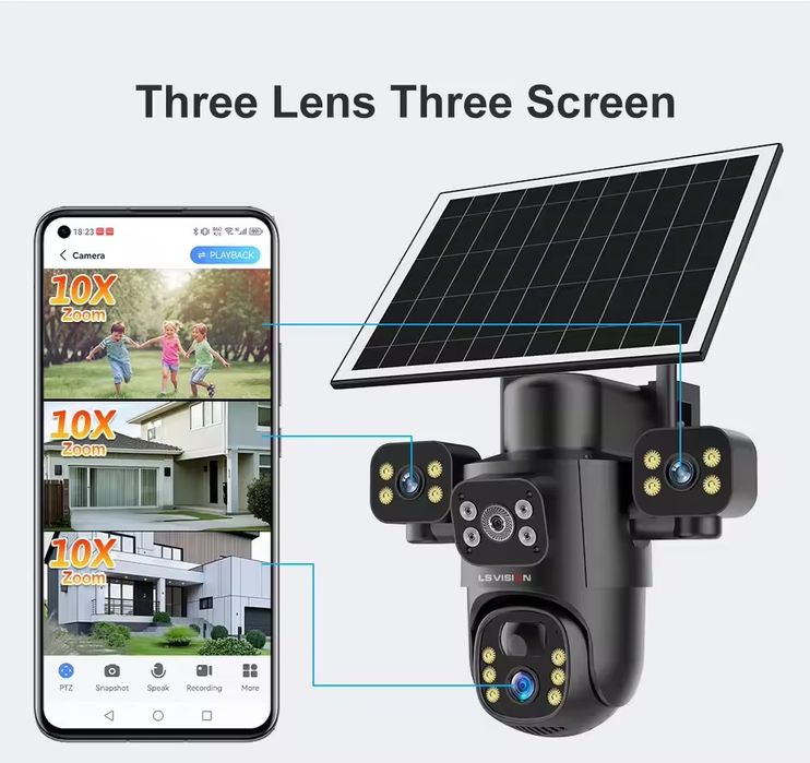 Вулична камера відеоспостереження LsVision 4K 4G WiFi Zoom 10x на соня