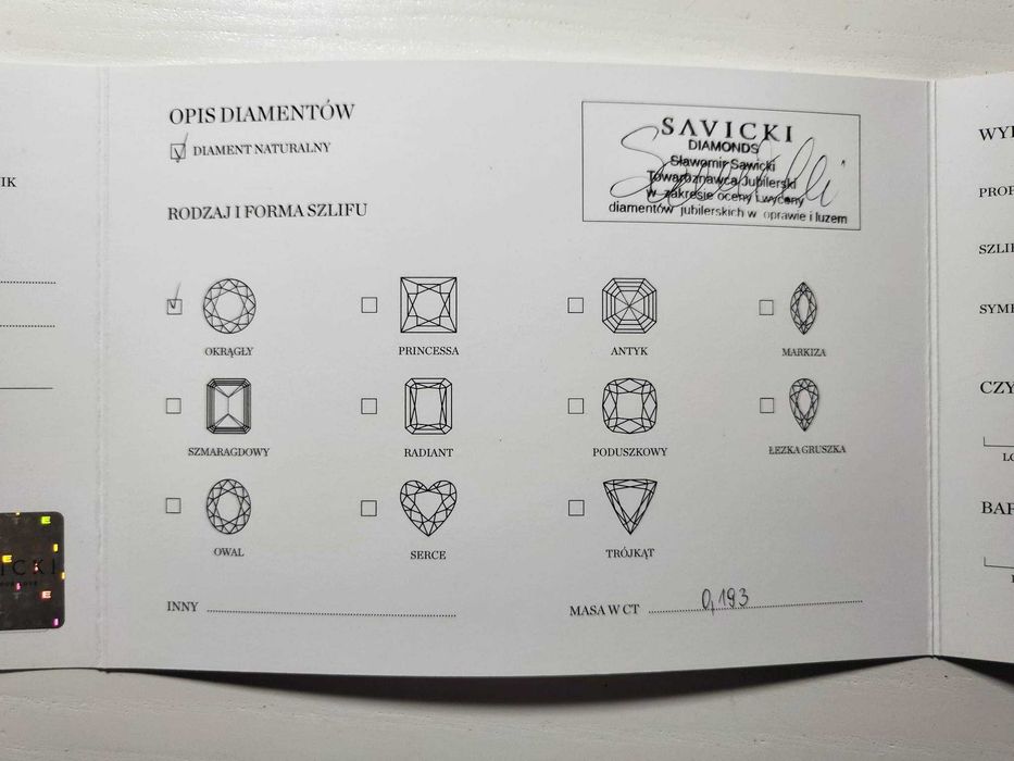 Pierścionek zaręczynowy Savicki - Share Your Love z certyfikatem