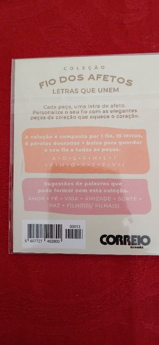 Letra Z, da coleção Fio dos Afetos, nova