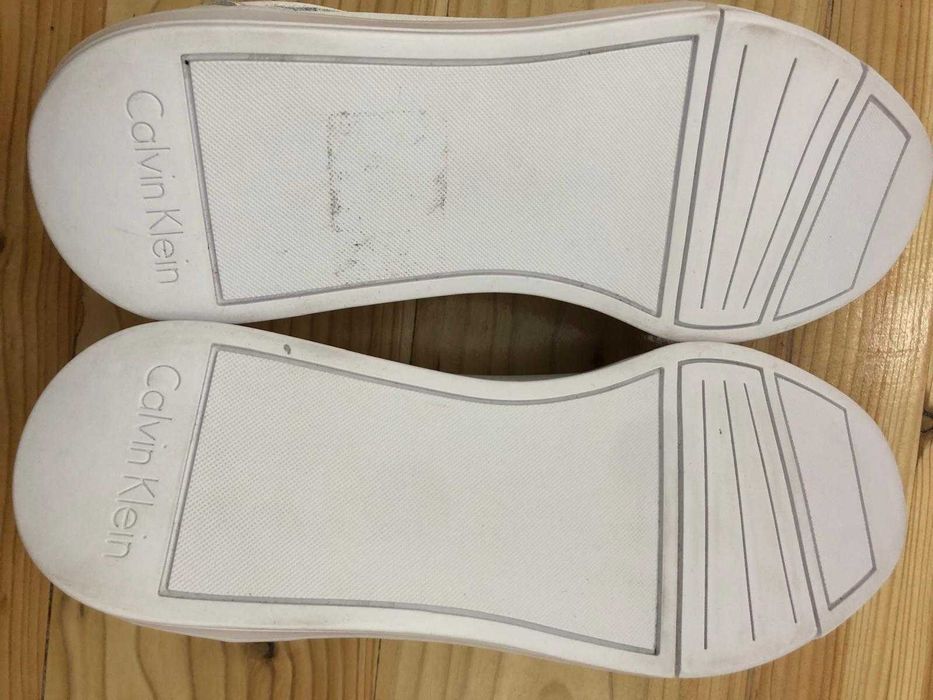 Nowe białe skórzane buty Calvin Klein męskie, oryginalne 43,5