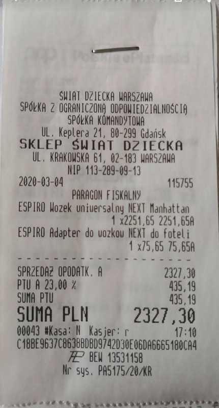 Wózek dziecięcy Espiro Next Manhattan
