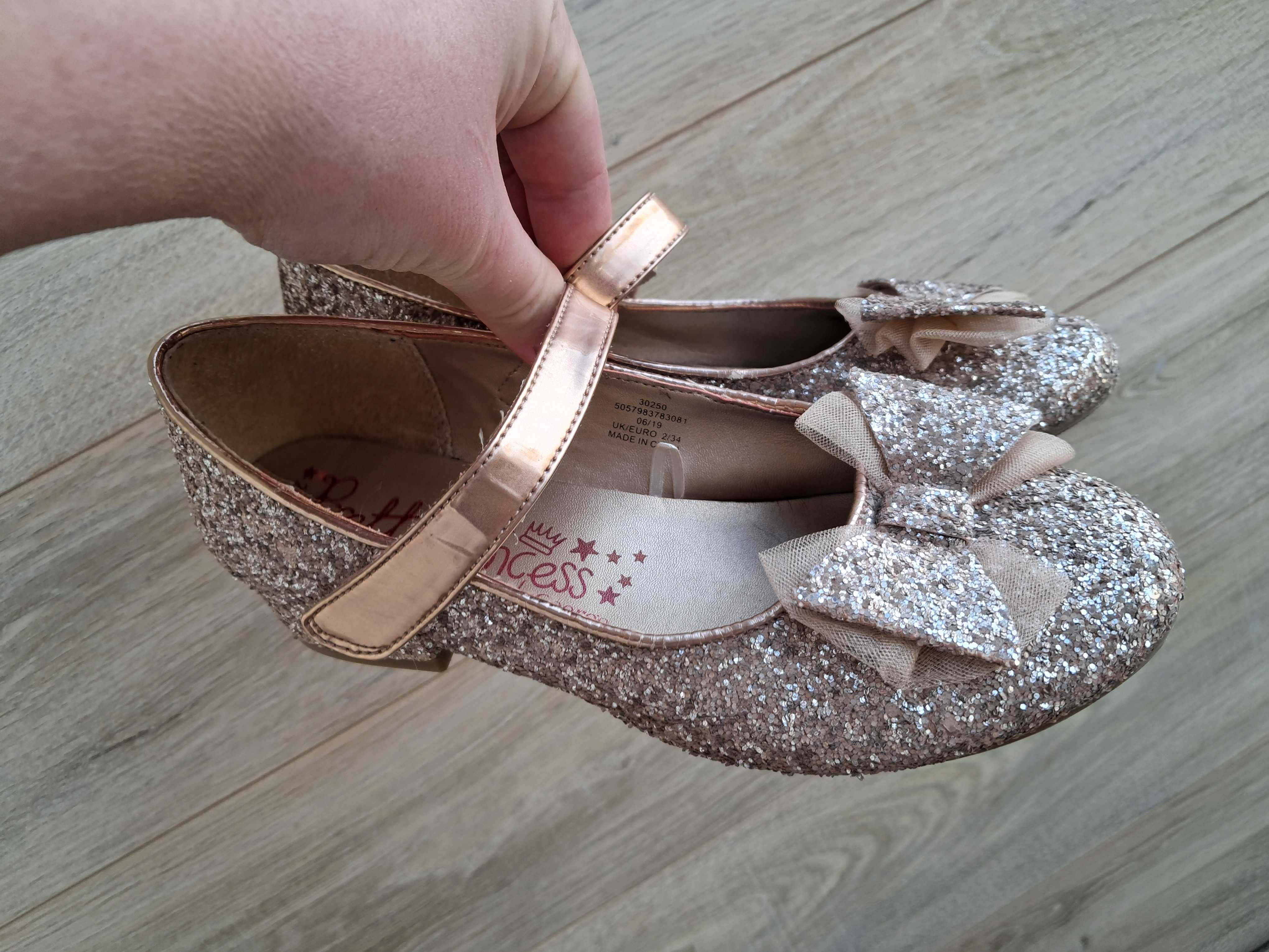 Нарядные золотые туфельки эльзы принцессы george 34 разм