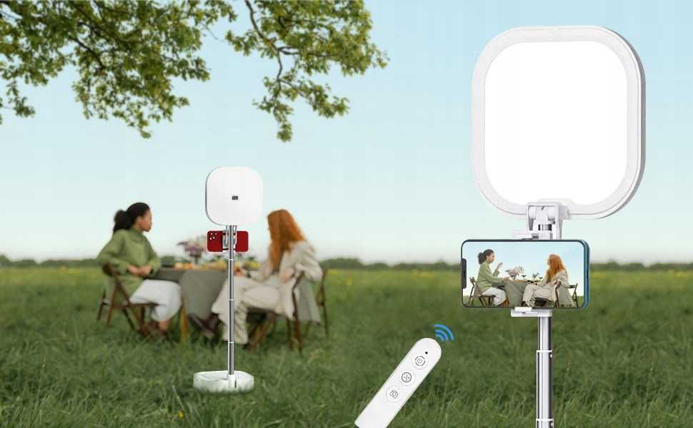Ring Stojak do selfie 360 z lampą pierścieniową iPhone YouTube,Tiktok