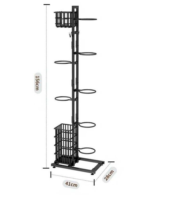 Stojak na piłki na 7 sztuk z dwoma koszami