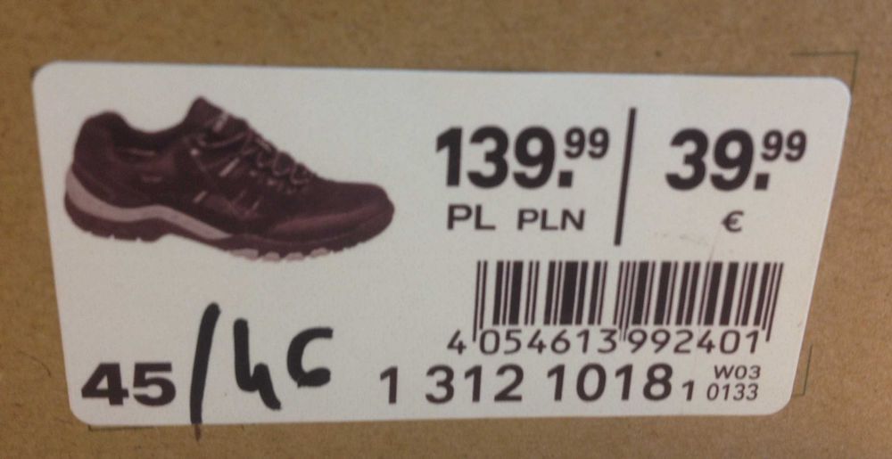 Buty Highland Creek - jedna para - różne numery lewy 45, prawy 46