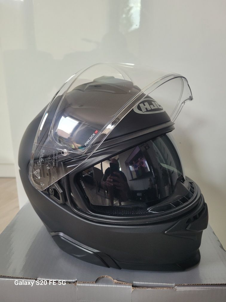 Kask integralny HJC I71 "S" czarny mat z pinlokiem + rękawice