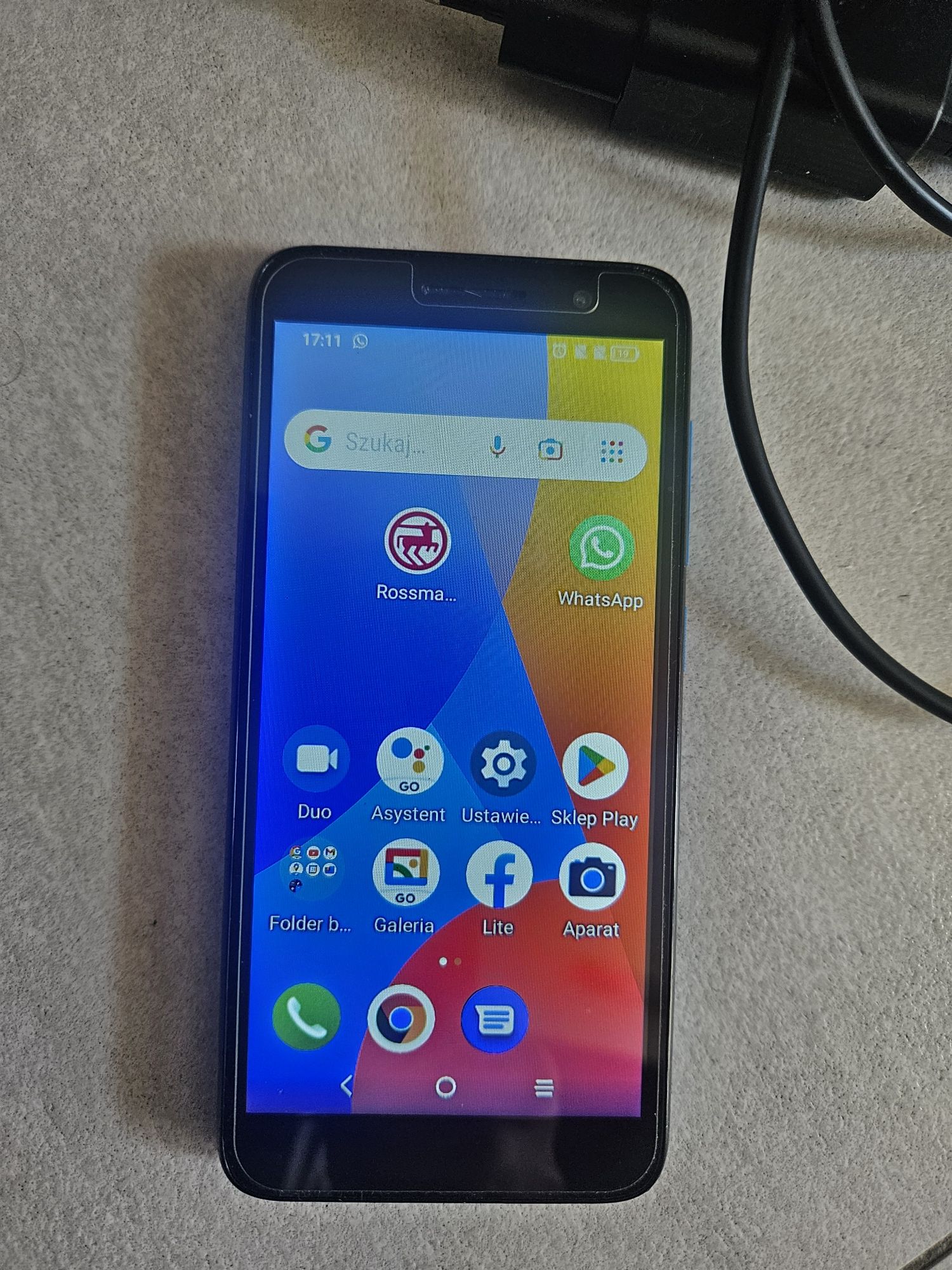 Alcatel 1 2021 niebieski dotykowy telefon plus ładowarka stan bdb