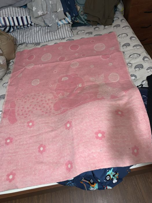 Детское шерстяное одеяло+3 пододеяльника