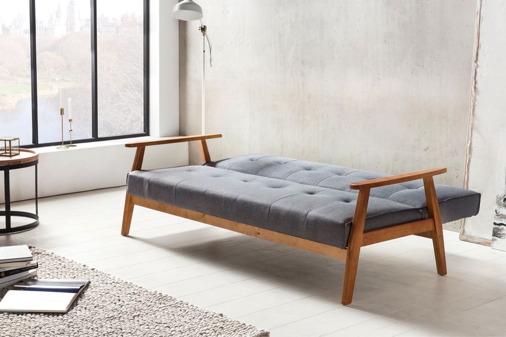 sofa rozkładana skandynawska salesfever 190 cm szara