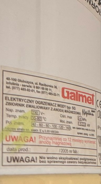 Podgrzewacz wody galmet