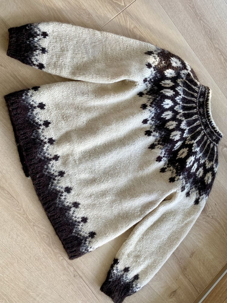 Sweter wełna owcza góralski kardigan S M L