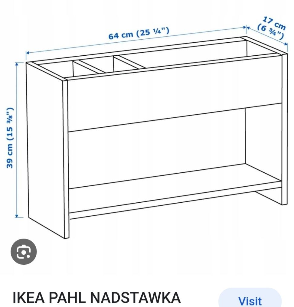 Nadstawka do biurka ikea pahl