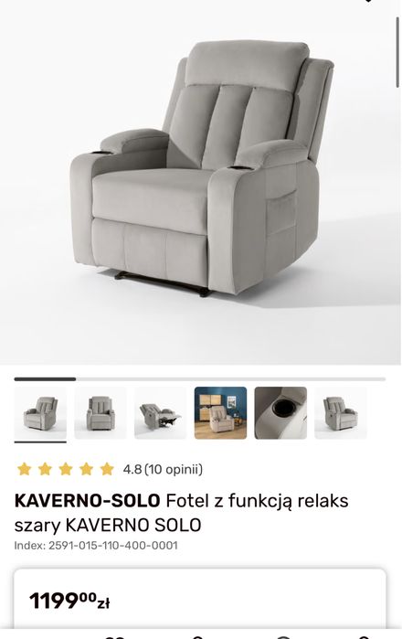 Fotel Kaverno solo z funkcją relax , stan idealny