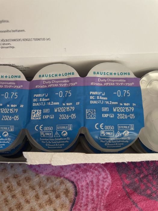 Lentes de contacto diarias miopia -0.75 Bausch&Lomb