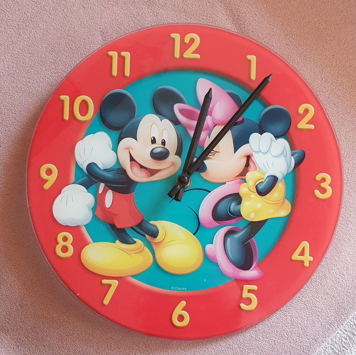 zegar dziecięcy szklany - Myszka Miki i Minni