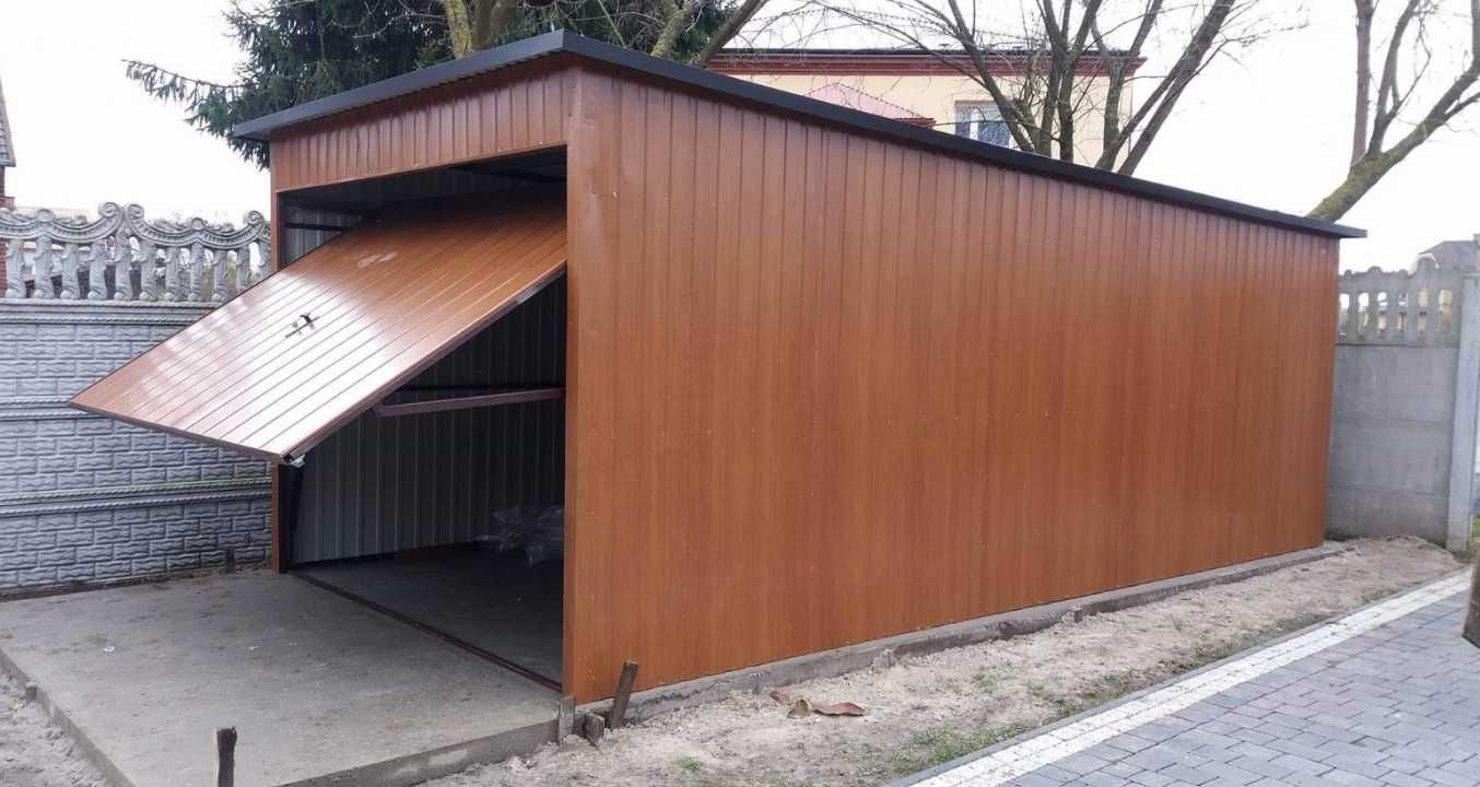 Garaże blaszane 3x6,5, nowoczesny garaż, drewnopodobny blaszak