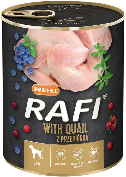 Mokra karma dla psa Rafi z przepiórką 800g