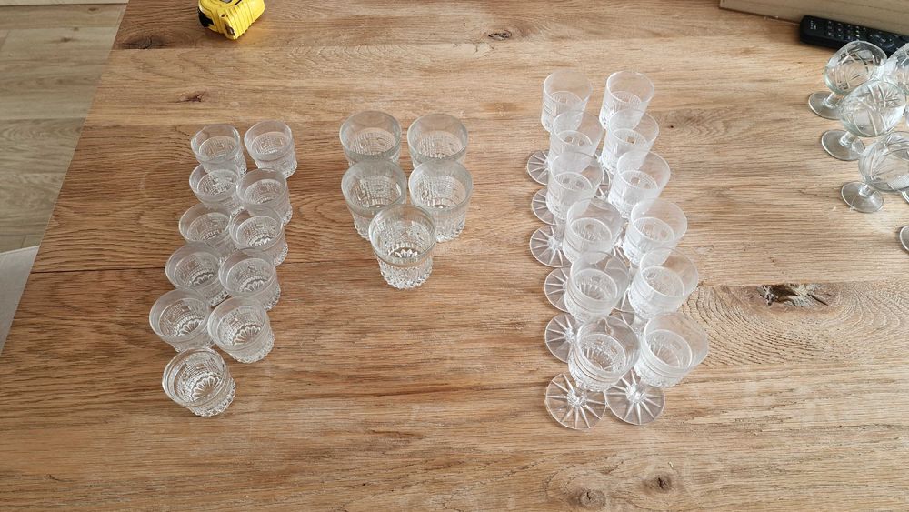 Komplet kryształowych kieliszków do wódki likierów whisky Kryształ PRL