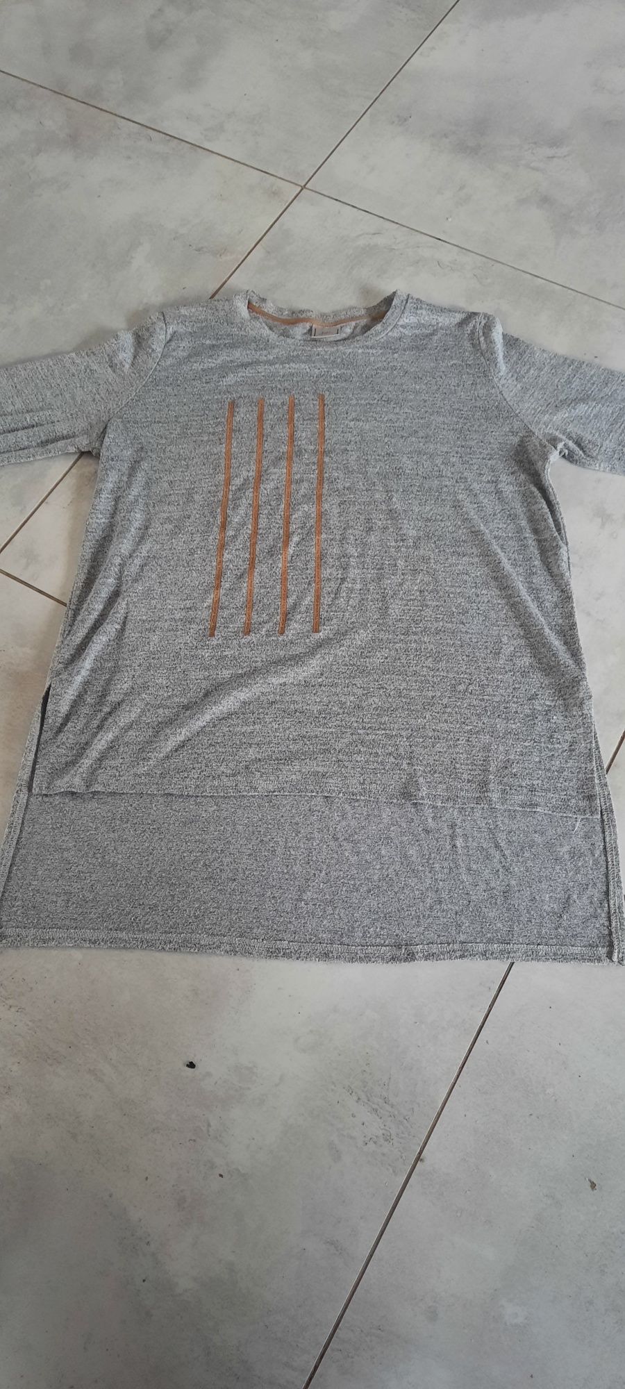 Koszulka cienki sweterek szary z dłuższym tyłem rozmiar M/38 Zara