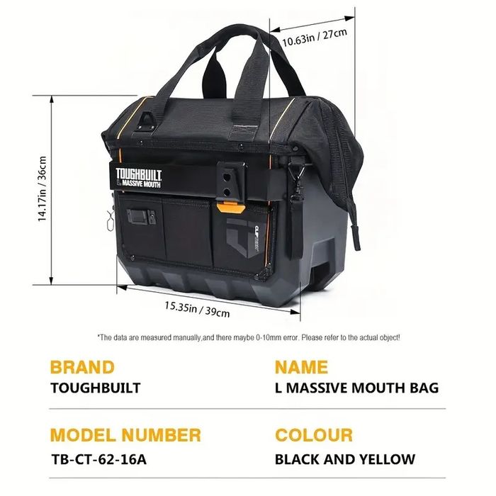 Акція!!! TOUGHBUILT Міцна сумка для інструментів з великим отвором