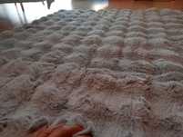 Tapete/ capa sofá/ fundo de cama cinza, imitação pêlo coelho, NOVO