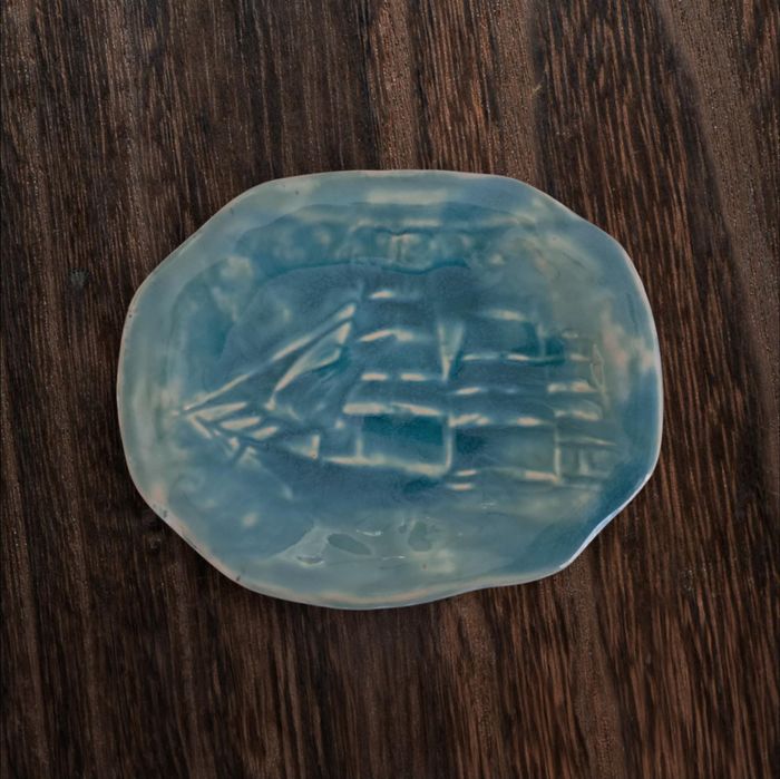 Mydelniczka żaglówka Handmade ceramika