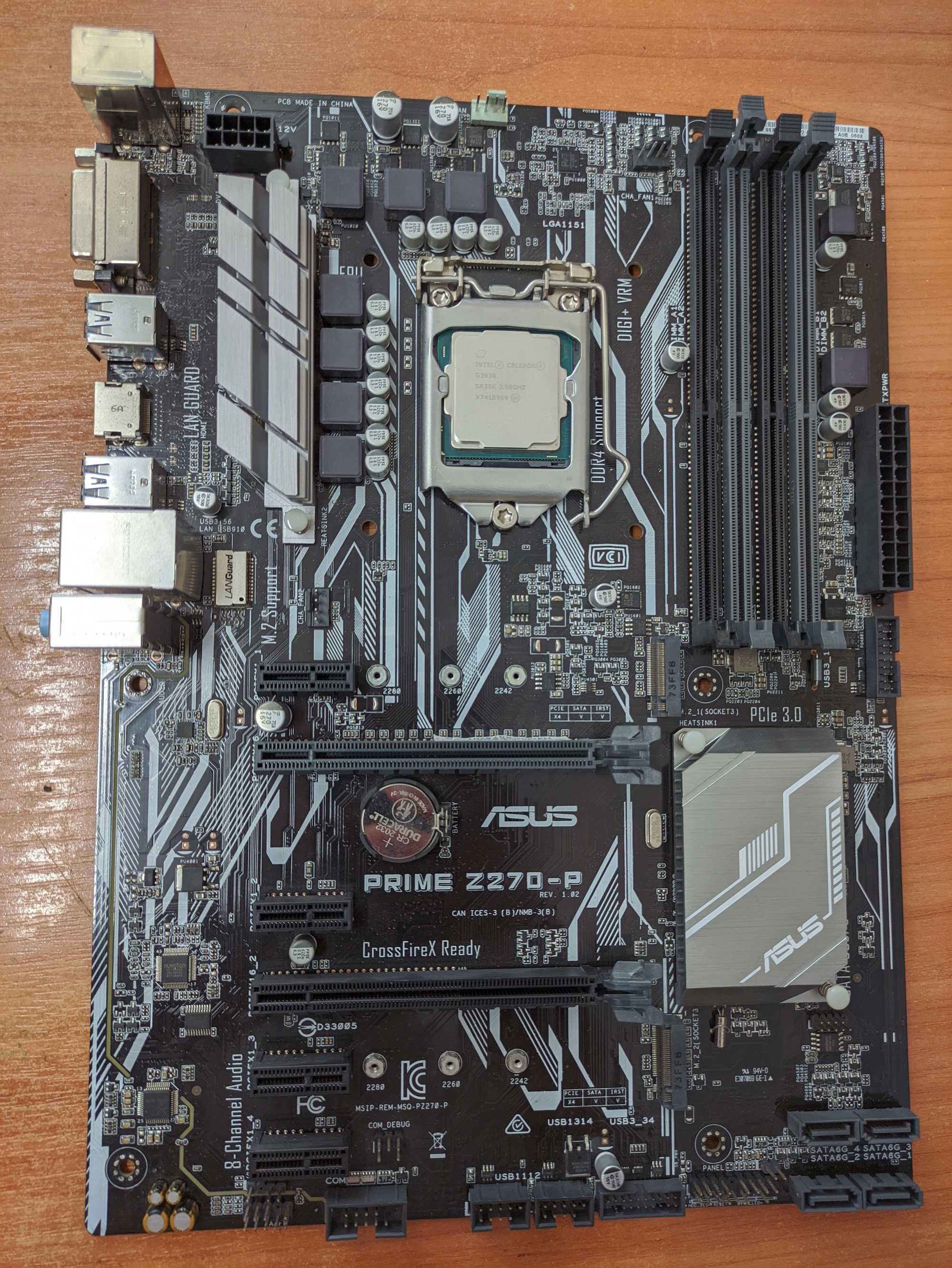 Материнская плата Asus Prime Z270-P + процессор Celeron G3930