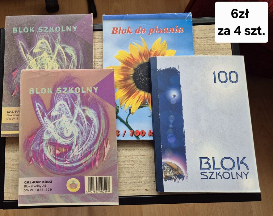 Blok szkolny A5 w kratkę 4 sztuki