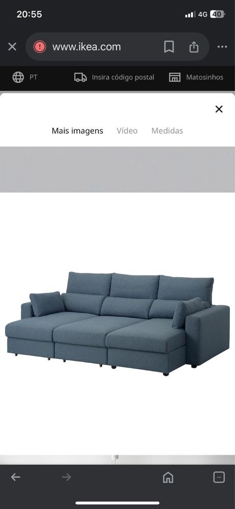 Sofa IKEA ESKILSTUNA 3 lugares com chaisse long