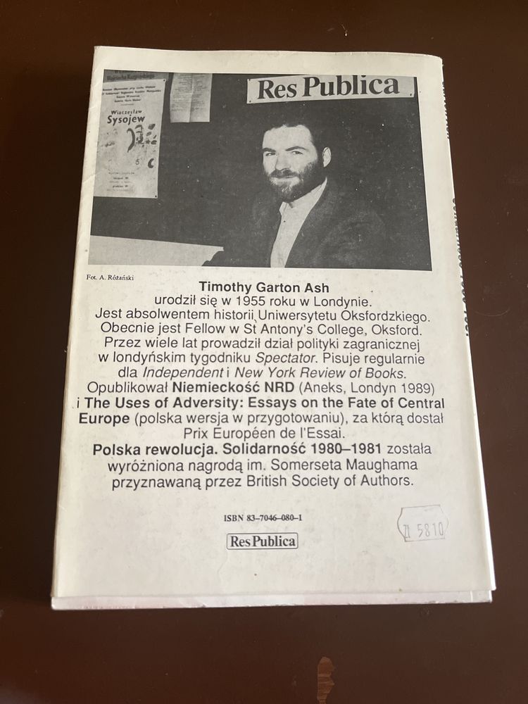 Polska rewolucja, Solidarność, Timothy Garton Ash