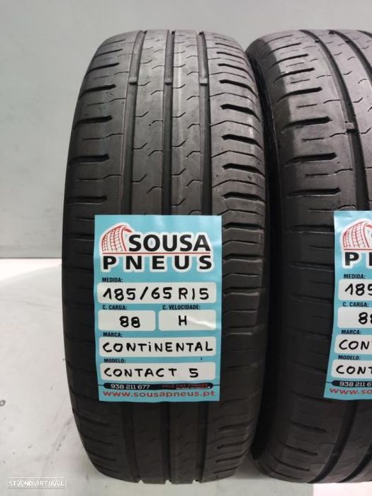 2 pneus semi novos 185-65r15 continental - oferta dos portes