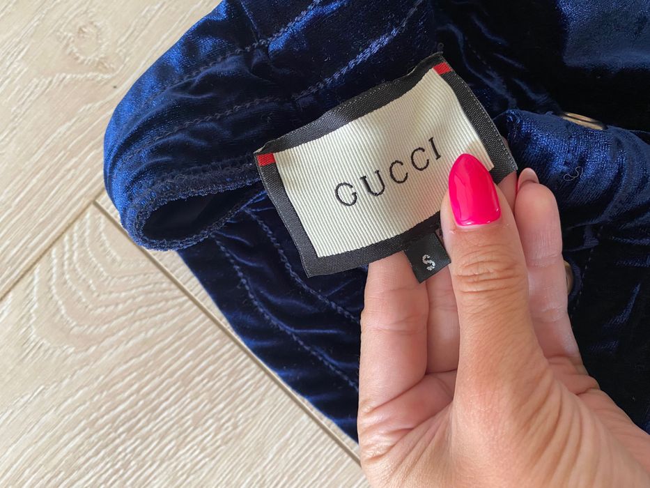 Spodnie dresowe damskie welurowe gucci oryginalne monogram S blogerski