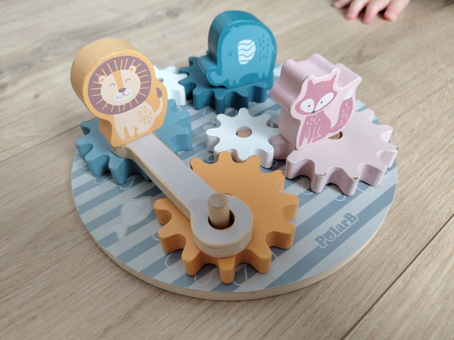 Układanka z trybikami Viga drewniana Montessori