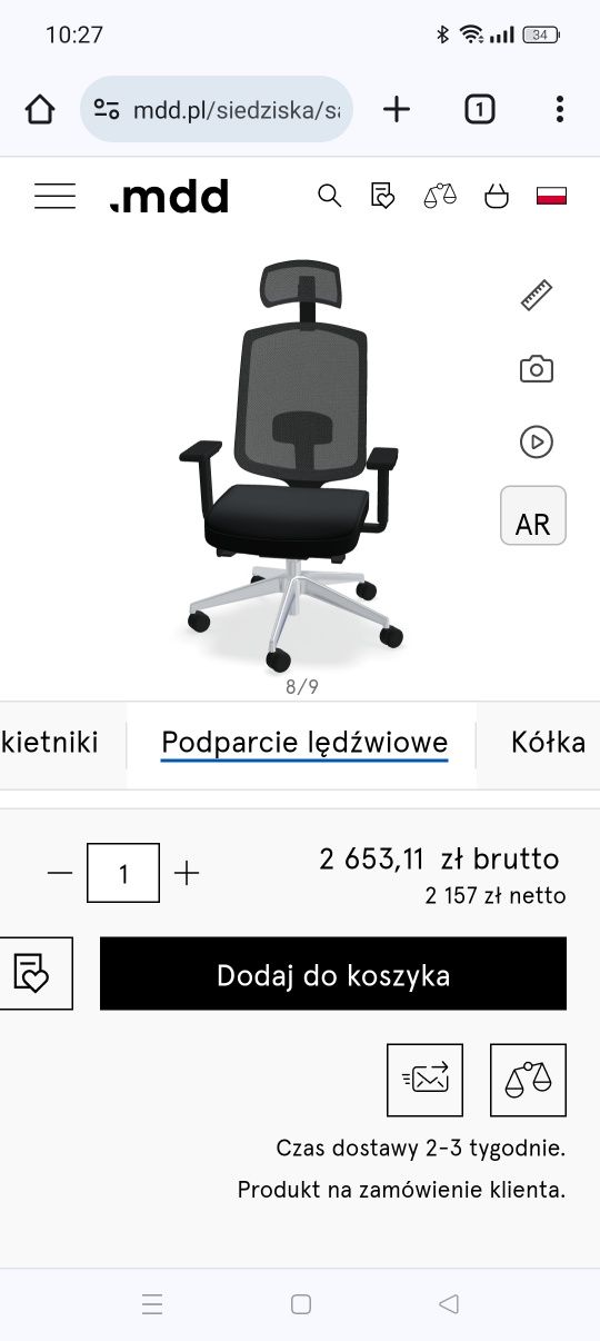 Nowy fotel biurowy polskiego producenta .mdd