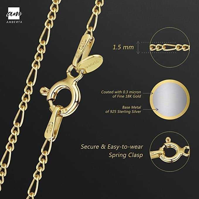 Colar em Prata de Lei 925 Banhado a Ouro 18 K 45 50 60 cm.