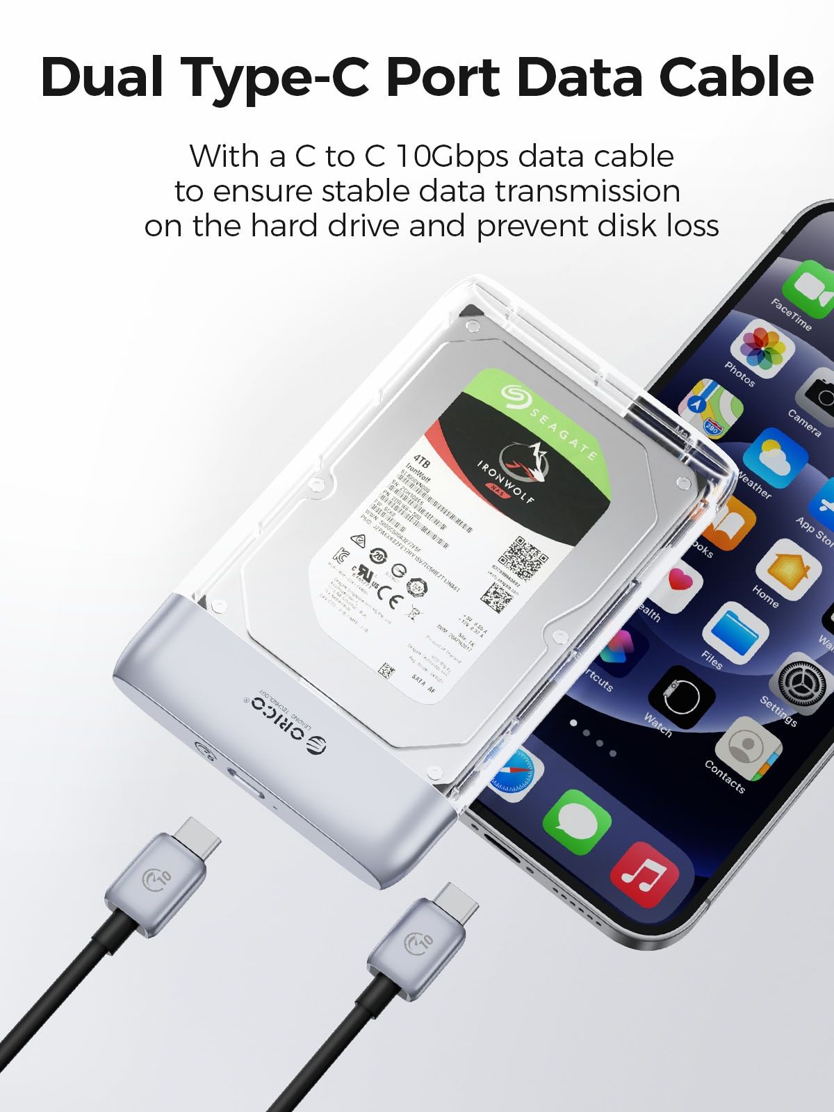 Кейс ORICO для диска HDD/SSD SATA 3.0 USB Type-C до 6 Gbp/s