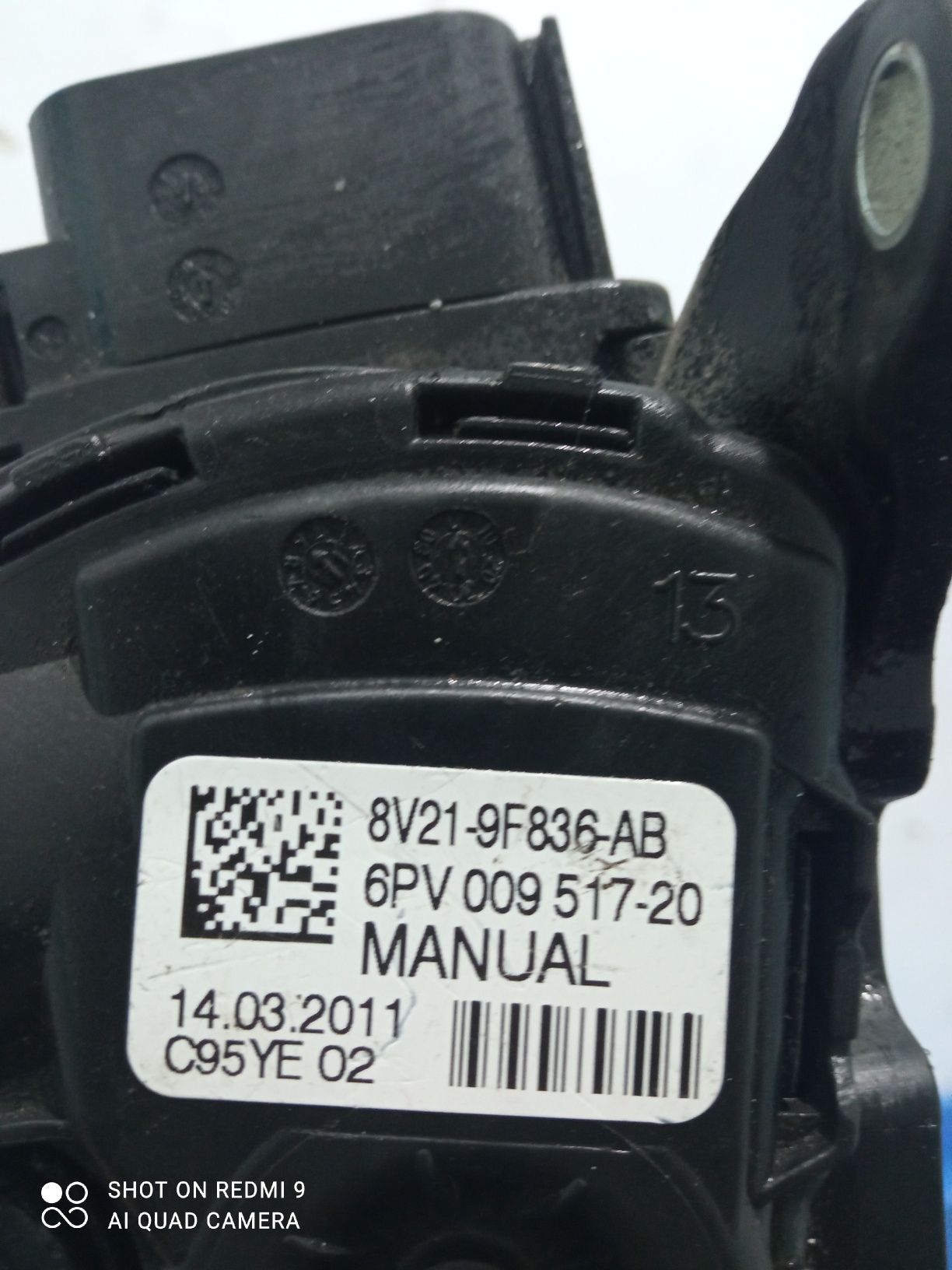 Pedal ACELERADOR FORD FIESTA Vl (2010 a 2021) 1.6 TDCi